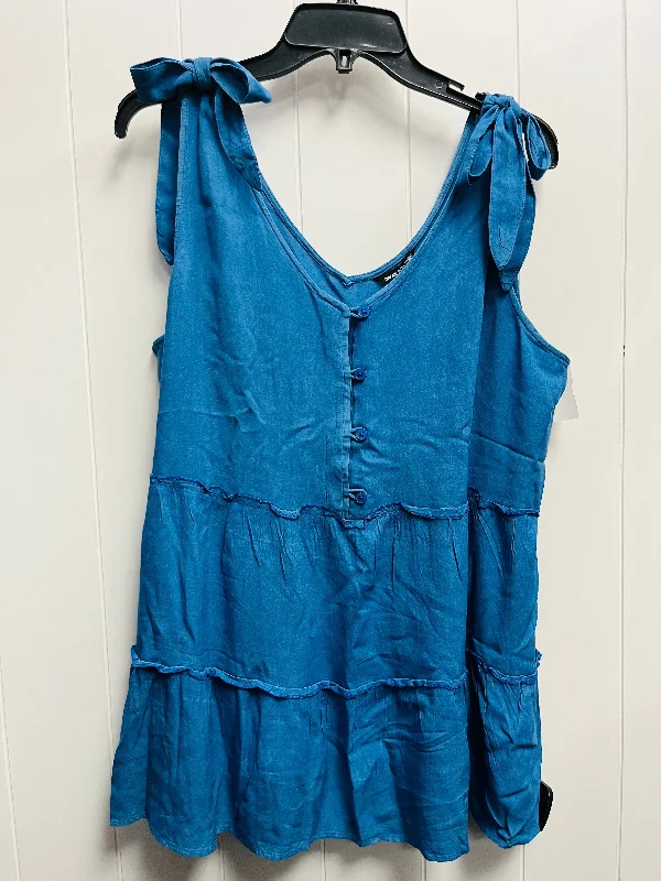 women's tops made from cottonTop Sleeveless By Unique Spectrum In Blue, Size: Xl