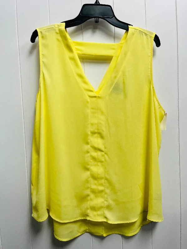 women's tops with bell sleevesTop Sleeveless By Worthington In Yellow, Size: Xxl